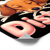 Do Not Disturb Wiener Dog Funny Dachshund Pajamas  Poster (Hoek)