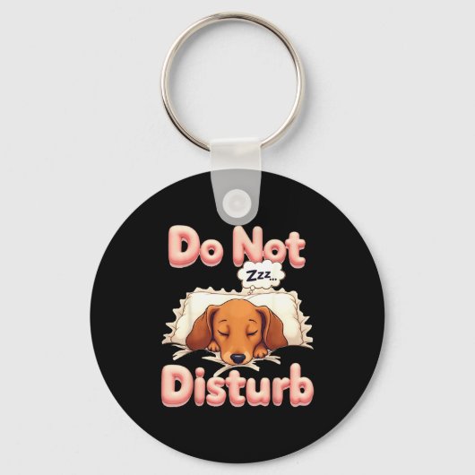 Do Not Disturb Wiener Dog Funny Dachshund Pajamas Sleutelhanger (Voorkant)