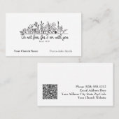 Do Not Fear Bible Verse Floral Doodle Church Visitekaartje (Voorkant / Achterkant)