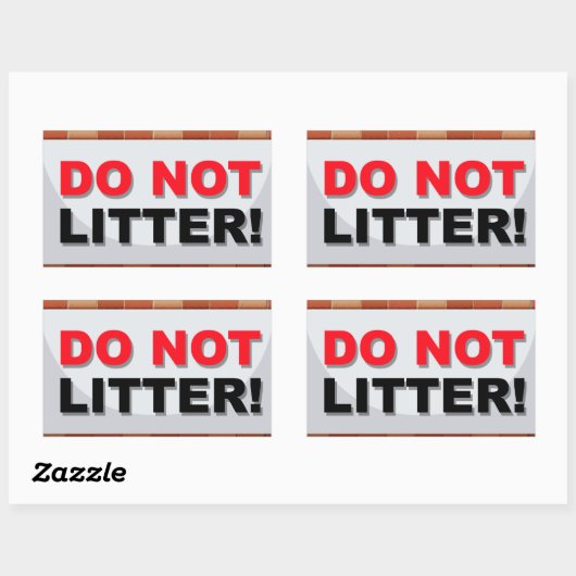 Do Not Litter  Rechthoekige Sticker (Vel)