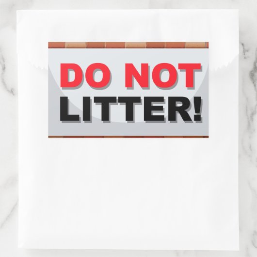 Do Not Litter  Rechthoekige Sticker (Tas)
