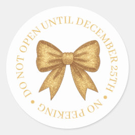 Do Not Open Until Christmas Gold Ronde Sticker