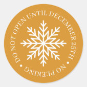 Do Not Open Until Christmas Gold Ronde Sticker (Voorkant)