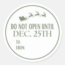 Do Not Open Until Christmas Santa Ronde Sticker