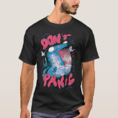 Do not panic scary shark t-shirt (Voorkant)