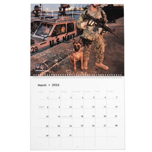 "DO NOT PET" - Amerikaanse militaire werkkalender Kalender (Mar 2026)