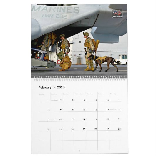 "DO NOT PET" - Amerikaanse militaire werkkalender Kalender (Feb 2026)