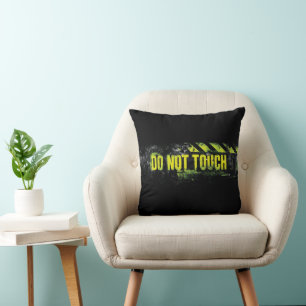 "Do Not Touch" Grunge waarschuwingsbord Kussen