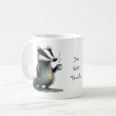 Do. Not. Touch. Whimsical Badger Koffiemok (Voorkant links)
