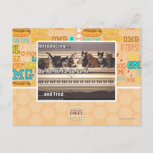 Do, Re, Mi, FA, So, La, Ti, Fred Briefkaart (Voorkant)