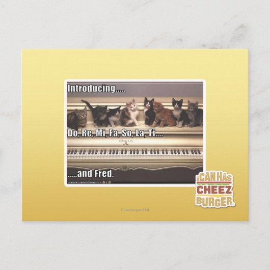Do, Re, Mi, FA, So, La, Ti, Fred Briefkaart (Voorkant)