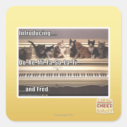 Do, Re, Mi, FA, So, La, Ti, Fred Vierkante Sticker (Voorkant)