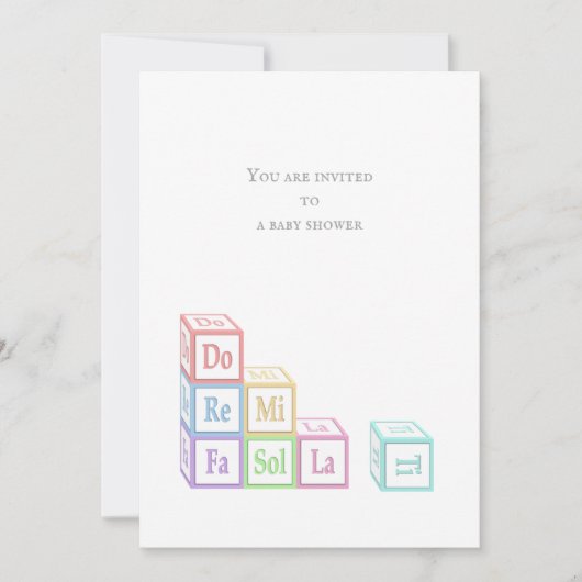 "Do re Mi Fa so La Ti" gestapelde muziekblokken Kaart (Voorkant)