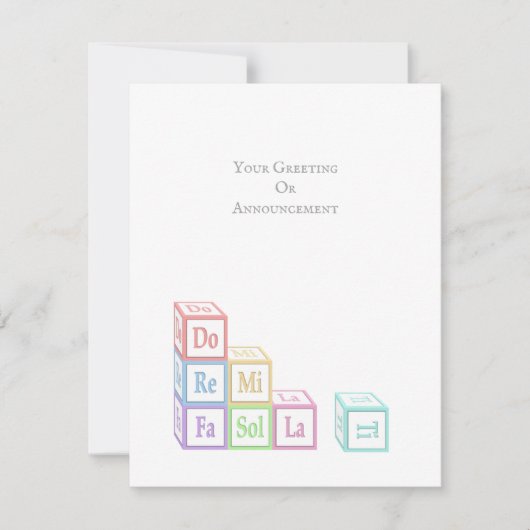 "Do re Mi Fa so La Ti" gestapelde muziekblokken Notitiekaartje (Voorkant)