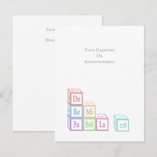 "Do re Mi Fa so La Ti" gestapelde muziekblokken Notitiekaartje (Voorkant / Achterkant)