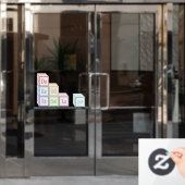 "Do re Mi Fa so La Ti" gestapelde muziekblokken Raamsticker (Kantoordeur)