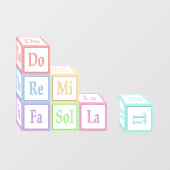 "Do re Mi Fa so La Ti" gestapelde muziekblokken Raamsticker (Vel)