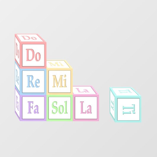 "Do re Mi Fa so La Ti" gestapelde muziekblokken Raamsticker (Vel)