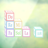 "Do re Mi Fa so La Ti" gestapelde muziekblokken Raamsticker (Vel 3)