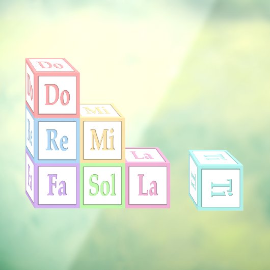 "Do re Mi Fa so La Ti" gestapelde muziekblokken Raamsticker (Vel 3)