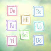 "Do Re Mi Fa so La Ti" Solfeggio Baby blokkeert Ki Raamsticker (Vel 3)