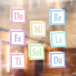 "Do Re Mi Fa so La Ti" Solfeggio Baby blokkeert Ki Raamsticker<br><div class="desc">Muziekblokken met de zelfgemaakte syllables "Do Re Mi" zijn perfect voor kinderen, volwassenen, muziekdocenten, studenten en ouders. Dit decal is geweldig voor kleuterscholen, kinderen kamers, muziekscholen, klaslokalen en faciliteiten zoals scholen en dagopvang. De blokken van de baby in dit ontwerp kunnen ook apart worden gesneden en worden herschikt om uw...</div>
