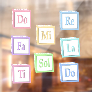 "Do Re Mi Fa so La Ti" Solfeggio Baby blokkeert Ki Raamsticker