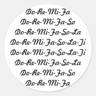 Do-Re-Mi-Fa-So-La-Ti-sticker Ronde Sticker