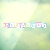 "Do Re Mi" Full Octave Musical Baby blokkeert Kind Raamsticker (Vel 3)