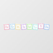 "Do Re Mi" Full Octave Musical Baby blokkeert Kind Raamsticker (Vel)