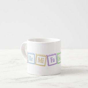 "Do Re Mi" Full Octave Solfege Musical Baby Blokke Espresso Kop