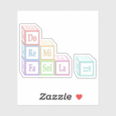 "Do Re Mi" Gestapelde Muziekinstrument Babyblokken Sticker (Vel)