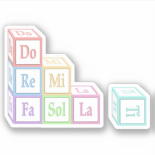"Do Re Mi" Gestapelde Muziekinstrument Babyblokken Sticker