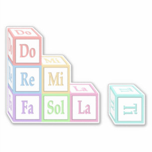 "Do Re Mi" gestapelde muzikale Baby klokken Kinder Sticker