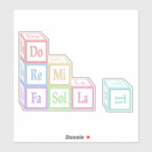 "Do Re Mi" gestapelde muzikale Baby klokken Kinder Sticker (Vel)