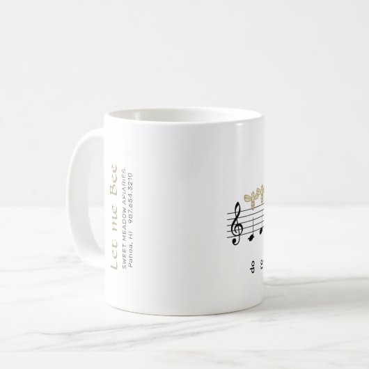 Do Re Mi Just Let Me Bee Beekeeper's Mug with bees Koffiemok (Voorkant links)