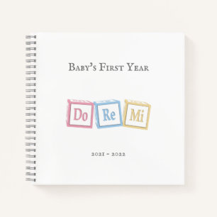 "Do Re Mi" Musical Baby Blokken Diary Scrapbook Notitieboek