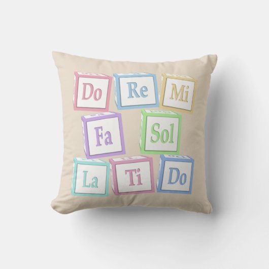 "Do Re Mi" Octaaf Solfeggio Muzikale Babyblokken Kussen (Voorkant)