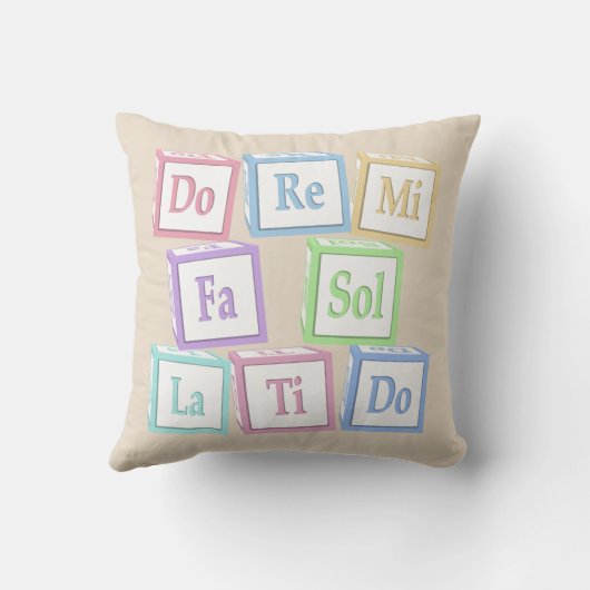 "Do Re Mi" Octave Solfeggio Musical Baby Blokken Kussen (Achterkant)