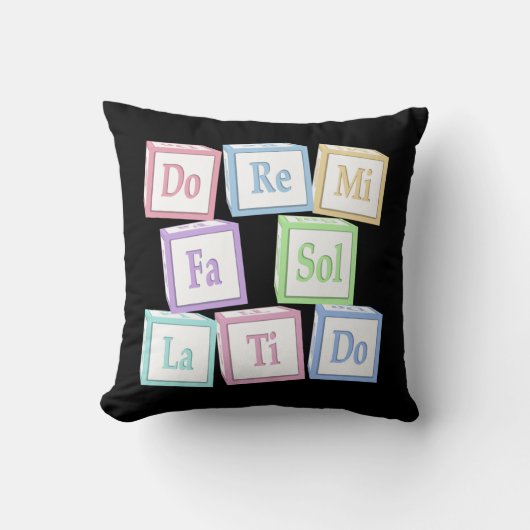 "Do Re Mi" Octave Solfeggio Musical Baby Blokken Kussen (Voorkant)