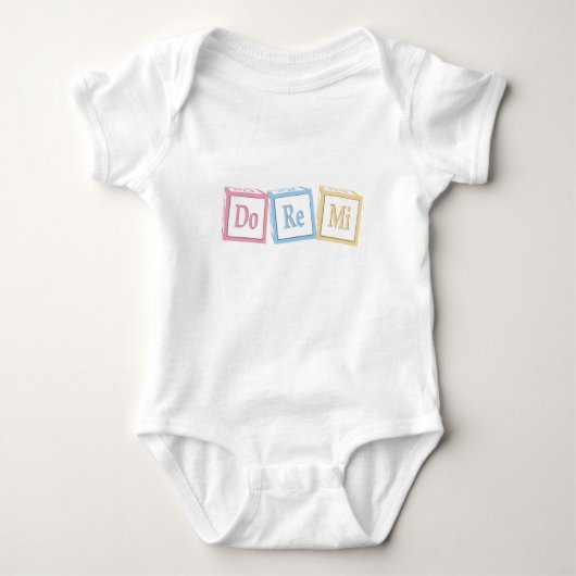 "Do Re Mi" Solfeggio Baby Blokkeert Musical Romper (Voorkant)