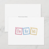 "Do Re Mi" Solfeggio Baby Blokken Aangepaste Muzie Notitiekaartje (Voorkant / Achterkant)