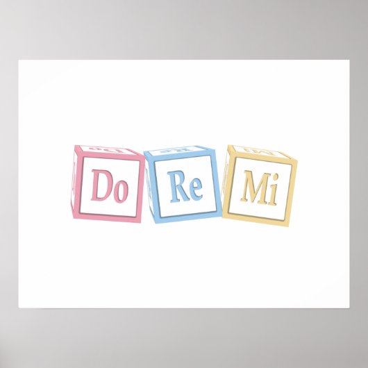 "Do Re Mi" Solfeggio blokkeert Kinder muziek Poster (Voorkant)