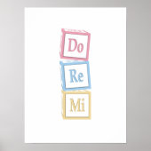 "Do Re Mi" Solfeggio blokkeert Kinder muziek Poster (Voorkant)