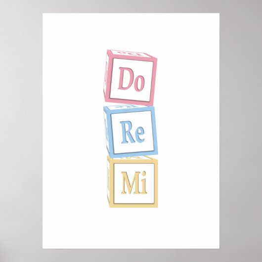 "Do Re Mi" Solfeggio blokkeert Kinder muziek Poster (Voorkant)
