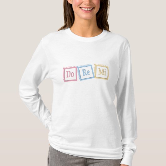 "Do Re Mi" Solfeggio blokkeert muziekonderwijs T-shirt (Voorkant)