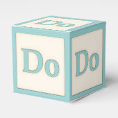 "Do" Solfeggio Musical Baby Blocks Aqua Bedankdoosjes (Voorkant Zijde)