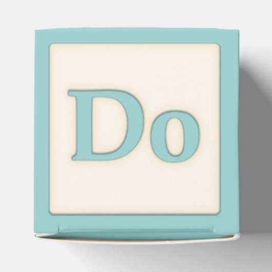 "Do" Solfeggio Musical Baby Blocks Aqua Bedankdoosjes (Bovenkant)