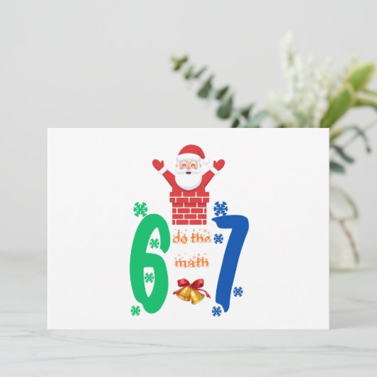 Do The Math 67 Meme Christmas Feestdagenkaart (Staand voorkant)