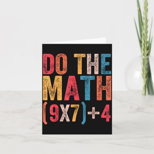 Do The Math 67 Meme Funny 6 7 Six Seven Men Women Kaart (Voorkant)